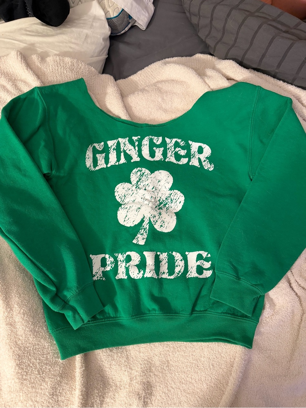 Vintage Fly St. Patrick’s Day Ginger Pride Green Sweatshirt Small GUC